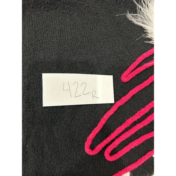 Susan Bristol XL Festive Santa Knit Sweater Colorful Striped Sleeves Pom Accent - Picture 7 of 8